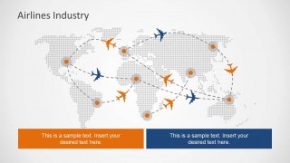 Flight Path PowerPoint Slide Design with World Map