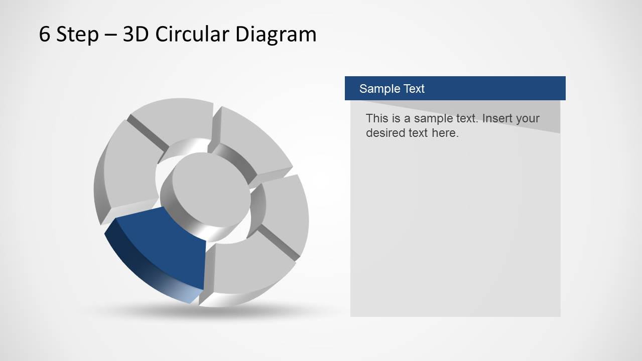6 Step 3D Circular Diagram Template for PowerPoint - SlideModel