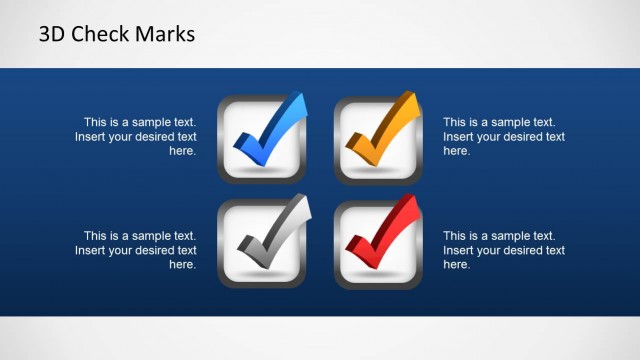 3D Check Marks Template for PowerPoint