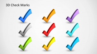 Colorful 3D Check Marks Shapes for PowerPoint