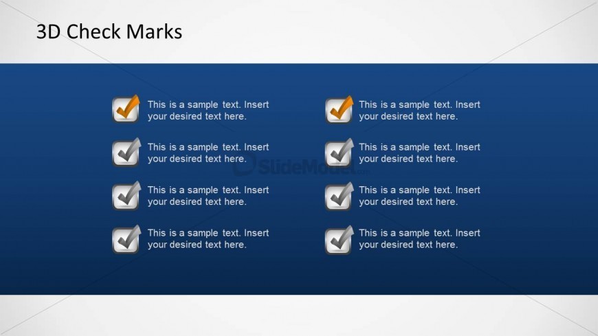 Task List PowerPoint Slide Design with 8 Check Marks