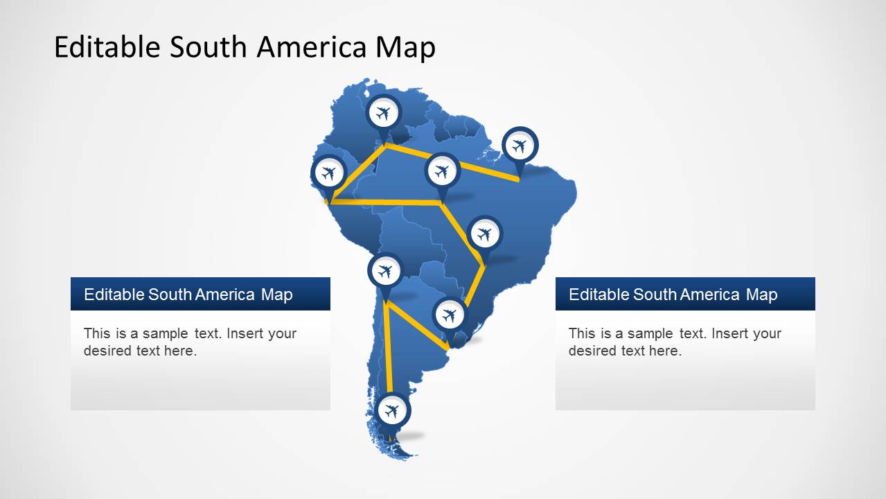 South America Map Template for PowerPoint & Slides