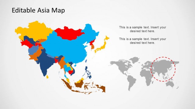 Asia Map with Countries PowerPoint Template