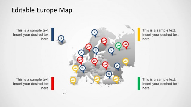 Europe Map With Countries for PowerPoint