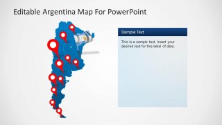 Map of Argentina for PowerPoint with Markers