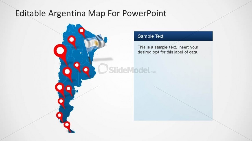Map of Argentina for PowerPoint with Markers