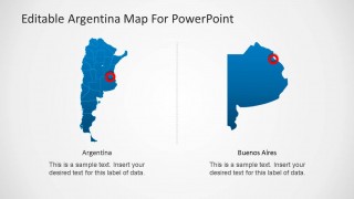 PowerPoint Map of Argentina with Bueno Aires Marker