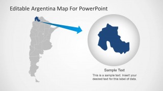 PowerPoint Argentina Map with State Highlight