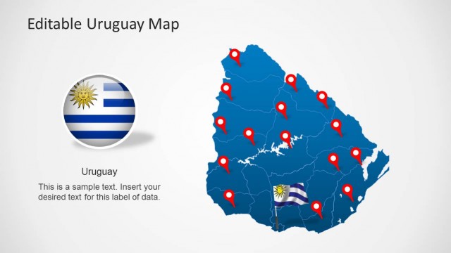Uruguay Map Template for PowerPoint