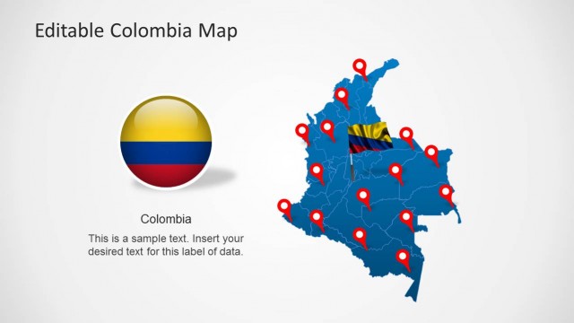 Colombia Map Template for PowerPoint