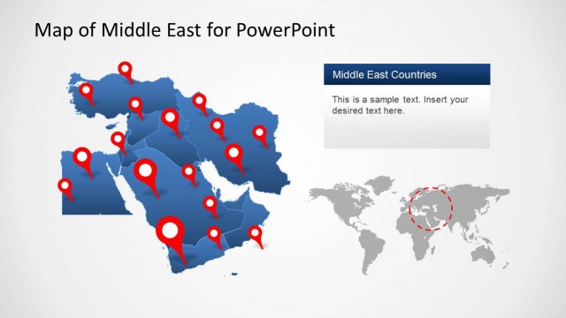 Middle East Map Template for PowerPoint