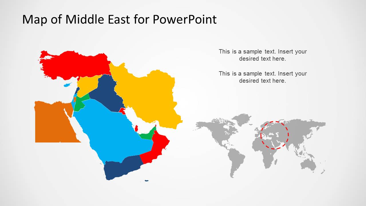 Middle East Map Template For PowerPoint SlideModel