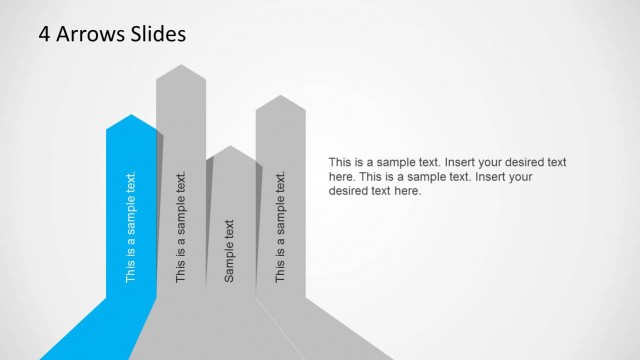 Four Vertical Arrows With Highlight