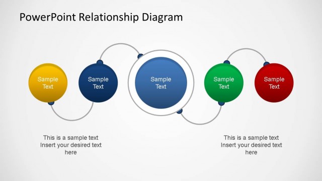 PowerPoint Relationship Diagram Linear Connection