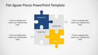 A Square created with 4 jigsaw pieces PowerPoint Shapes.