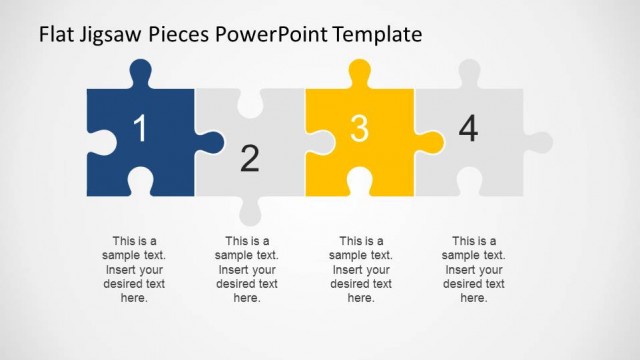 4 Step PowerPoint Diagram created with Jigsaw Pieces
