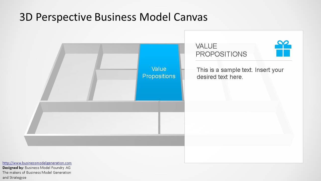 3D Business Model Canvas Value Proposition Perspective for PowerPoint