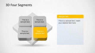 4 Segments 3D Diagrams PowerPoint Template Fourth Quadrant