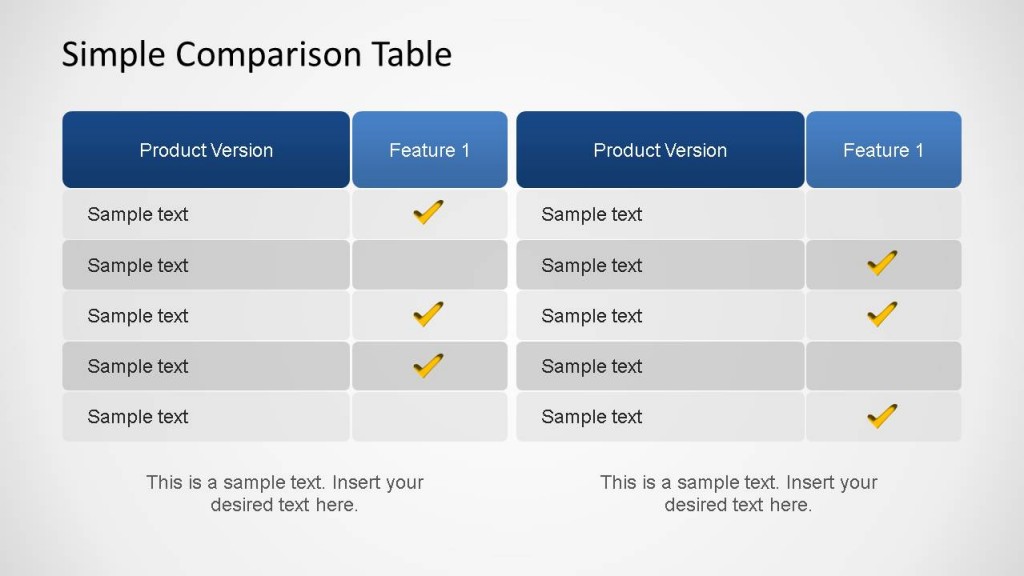 Compatment Table 6438-01-comparison-table-5 - SlideModel