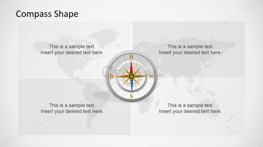 Material Design Compass PowerPoint Shape
