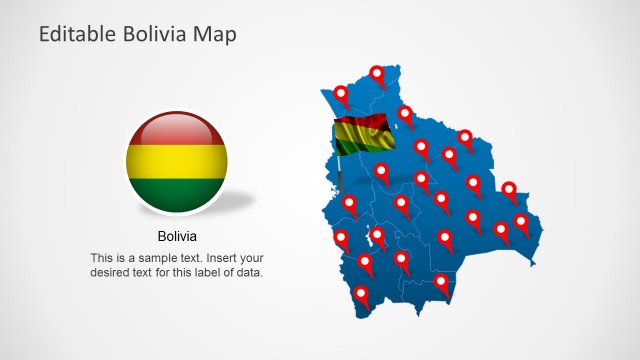 Editable Bolivia Map Template for PowerPoint