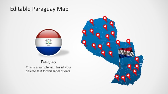 Editable Paraguay Map Template for PowerPoint