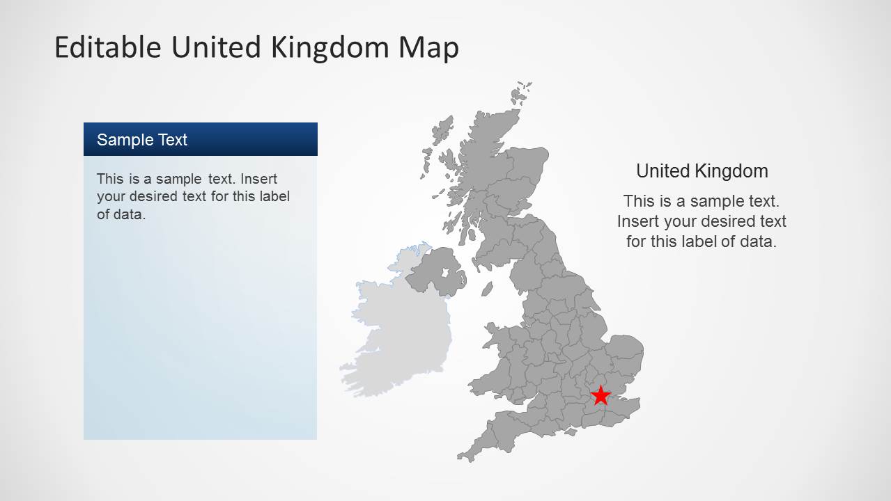 PowerPoint Map of UK with London Star Locator