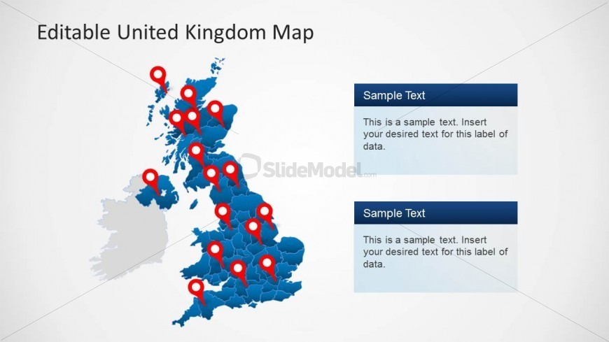 UK PowerPoint Map with Location Icons