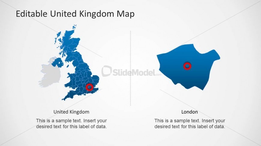PPT Map of United Kingdom with London Locator Icon