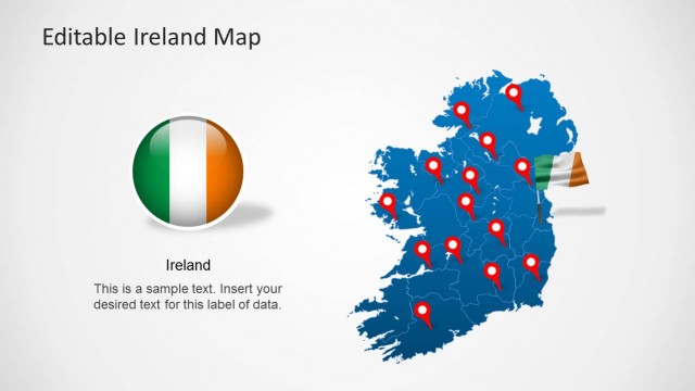 Editable Ireland Map Template for PowerPoint
