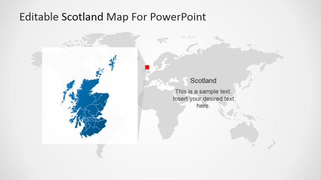 Scotland and the World Map for PowerPoint