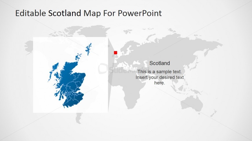 Scotland Highlighted in PowerPoint Worldmap