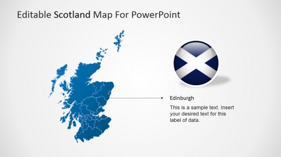 Edinburgh Scotland Map for PowerPoint