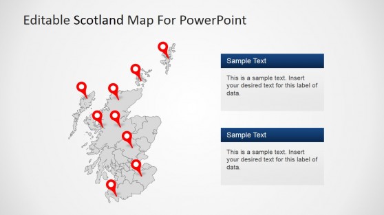 Scotland Cities Map for PowerPoint