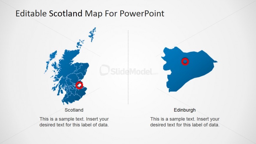 Scotland PowerPoint Map with Capital Star
