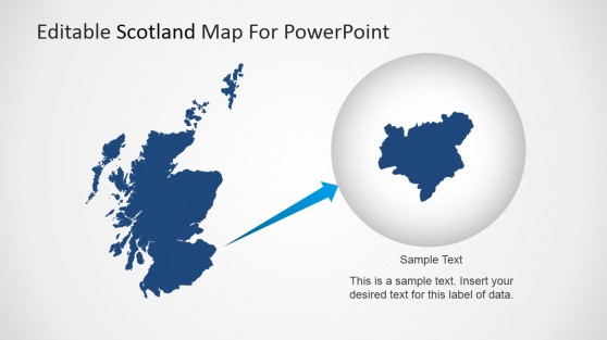 Bubbled Edinburgh Scotland Map for PowerPoint