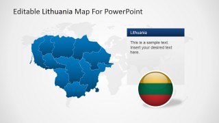 Map and Flag Clipart from Lithuania for PowerPoint