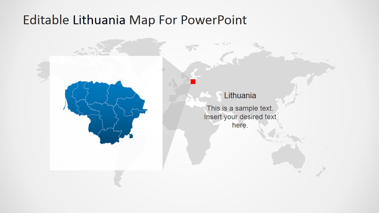 Editable Lithuania PowerPoint Map - SlideModel