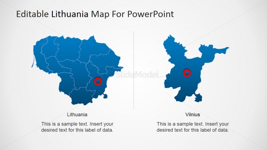 PowerPoint Map of Lithuania and Vilnius State