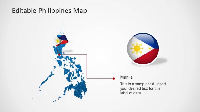 Philippines Map PPT Template with Flag Icon