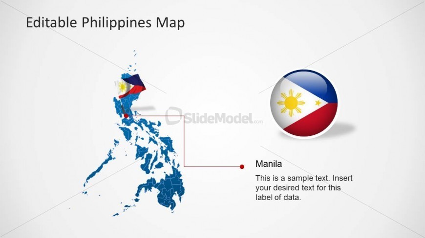 PowerPoint Map with Icon of Philippines