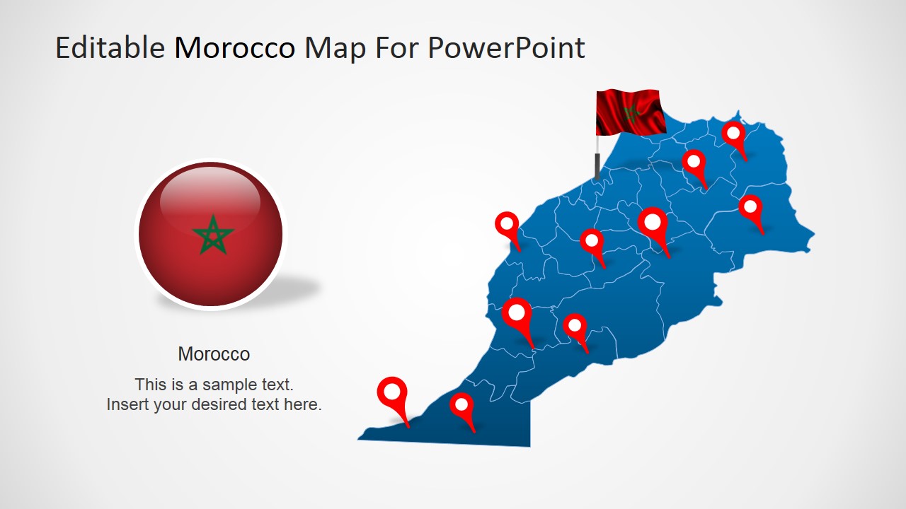 PowerPoint Map of the Kingdom of Morocco