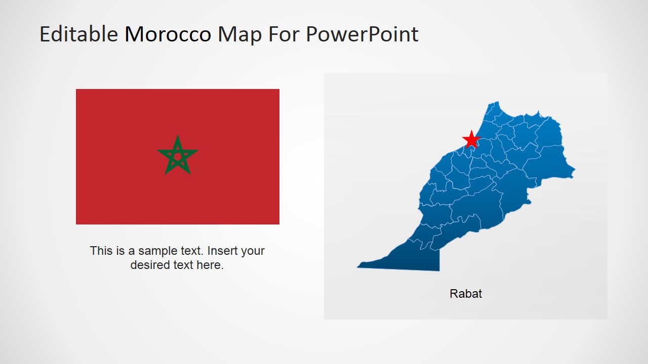 PowerPoint Map and Flag Clipart of Morocco