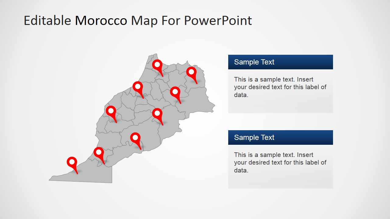 PowerPoint Editable Map with GPS Location Icons