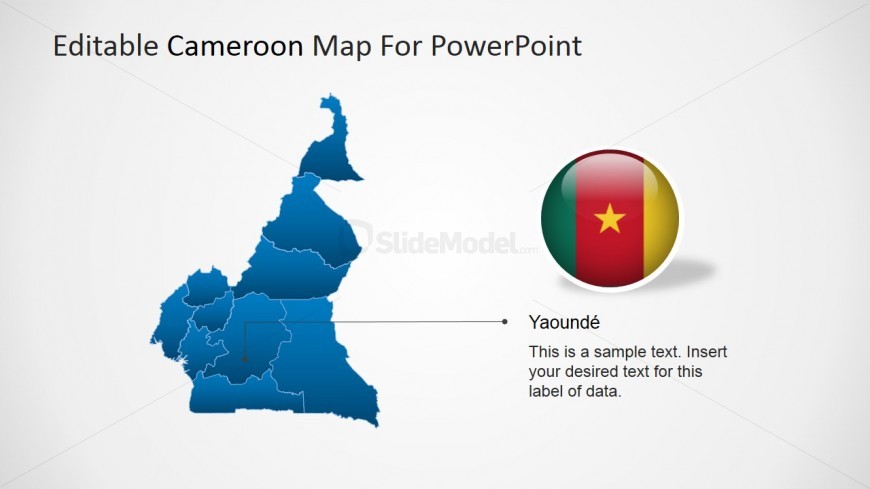 PowerPoint Map of Cameroon with Yaoundé Marker