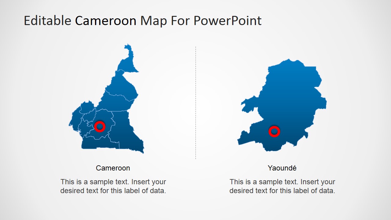 PowerPoint Cameroon Map with Capital City Circled