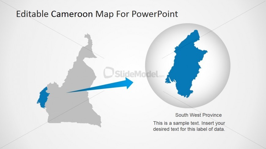 PowerPoint Map of Cameroon with State Shape Highlight