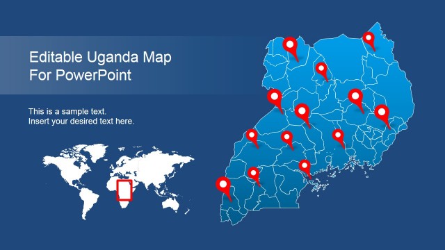Editable Uganda PowerPoint Map
