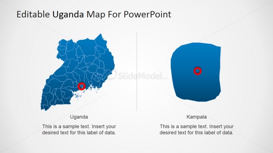 PowerPoint Map of Uganda with Kampala State