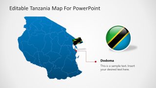 Editable Tanzania PowerPoint Map Dodoma